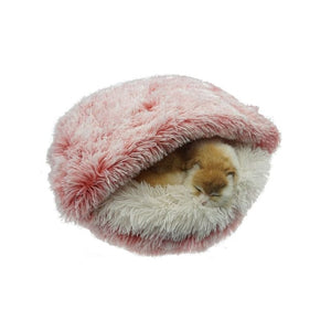 2-in1 Pet Bed - Long Plush Pink / 40cm