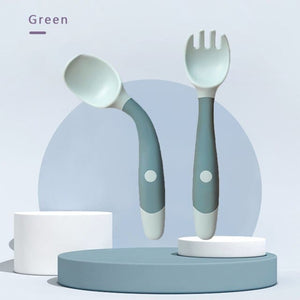 Baby Spoon Fork Set - Green