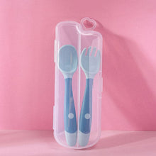 Load image into Gallery viewer, Baby Spoon Fork Set - Green Boxed