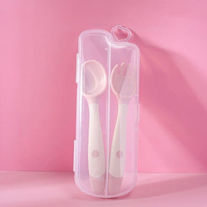 Baby Spoon Fork Set - Pink Boxed