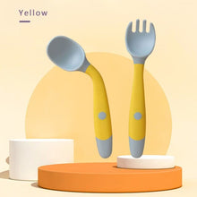 Load image into Gallery viewer, Baby Spoon Fork Set - Yellow