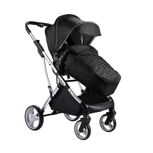 DEÄREST 1208 Baby Stroller - Available in 2 colours - Black - Silver frame / EU - Baby Stroller