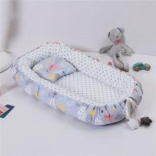 Load image into Gallery viewer, Folding Baby Portable Nest - Grey Cloud Star BW / 50X80