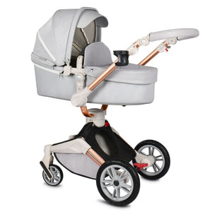 Hot Mom - Cruz F023 2 in 1 Baby Stroller - Grey - Baby Strollers