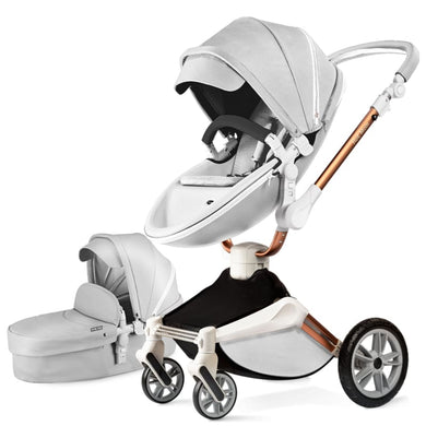 Hot Mom - Cruz F023 2 in 1 Baby Stroller - Grey - Light grey / Germany - Baby Strollers