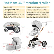 Load image into Gallery viewer, hot mom - cruz f023 - 2 in 1 baby stroller with 360° rotation function - dark grey