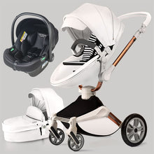 Load image into Gallery viewer, Hot Mom - Cruz F023 - 3 in 1 Baby Stroller - White - White with car seat / International - Baby Stroller