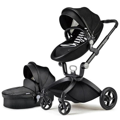 hot mom - elegance f022 - 2 in 1 baby stroller - black