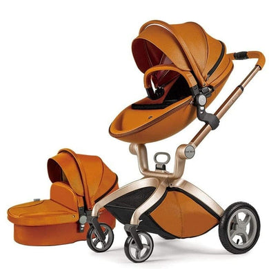 hot mom - elegance f022 - 2 in 1 baby stroller - brown brown / eu