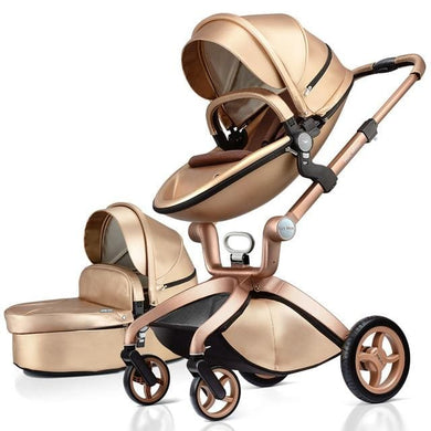 Hot Mom - Elegance F022 - 2 in 1 Baby Stroller - Gold - Germany - Baby Stroller