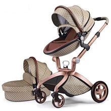 Load image into Gallery viewer, hot mom - elegance f022 - 2 in 1 baby stroller - grid grid / eu