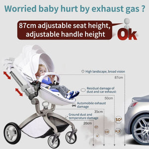 hot mom - elegance f022 - 2 in 1 baby stroller - white
