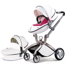 Load image into Gallery viewer, Hot Mom - Elegance F022 - 2 in 1 Baby Stroller - White - Pink - Baby Stroller