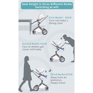 hot mom - elegance f022 - 3 in 1 baby stroller - brown