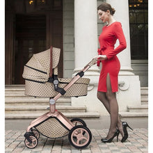 Load image into Gallery viewer, hot mom - elegance f022 - 3 in 1 baby stroller - grid with matching car seat