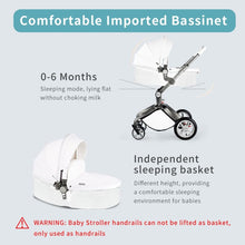Load image into Gallery viewer, hot mom - elegance f022 - 3 in 1 baby stroller - white