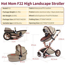 Load image into Gallery viewer, hot mom - elegance f022 - 3 in 1 baby stroller - white