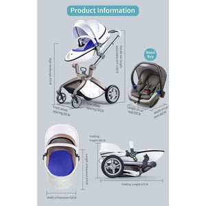 hot mom - elegance f022 - 3 in 1 baby stroller - white