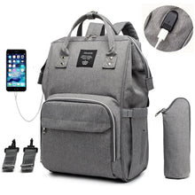 Load image into Gallery viewer, USB Diaper Baby Bag - M28-USB-Gray
