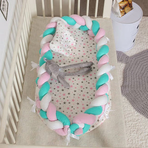 Crib Middle Bed - White Blue Pink