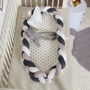 Crib Middle Bed - White Grey Black