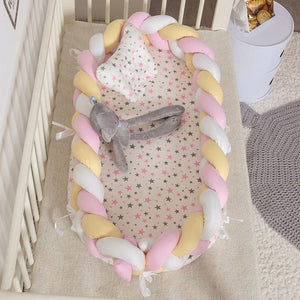 Crib Middle Bed - White Yellow Pink