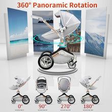 Load image into Gallery viewer, hot mom - cruz f023 - 2 in 1 baby stroller with 360° rotation function - dark grey