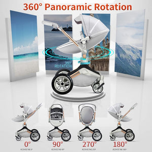 hot mom - cruz f023 - 2 in 1 baby stroller with 360° rotation function - dark grey