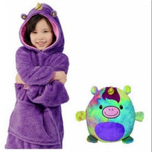 Load image into Gallery viewer, Kids Pets Blanket Hoodie Soft Plush - Purple