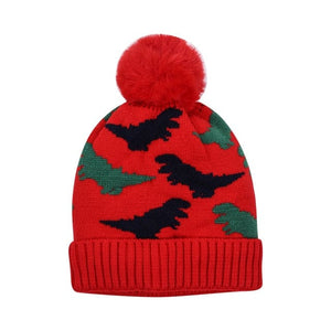 Kids Warm Woolen Hat - Red