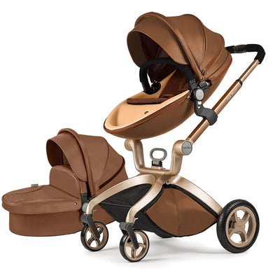 Hot Mom - Elegance F022 - 2 in 1 Baby Stroller - Coffee