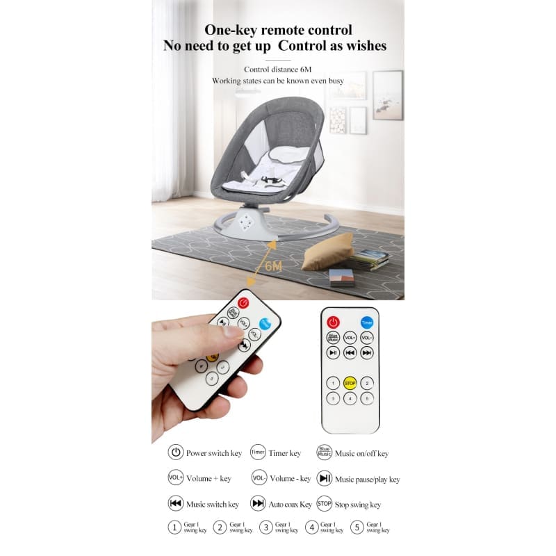 DEAREST Smart Electric Baby Cradle Bluetooth with Remote Control