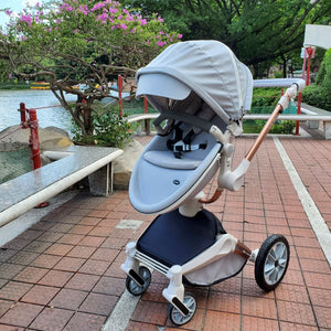 Hot Mom - Cruz F023 2 in 1 Baby Stroller - Grey - Baby Strollers