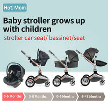 Laden Sie das Bild in den Galerie-Viewer, Hot Mom - Cruz F023 - 3 in 1 Baby Stroller - Dark Grey - Dark grey with car seat / Germany - Baby Stroller
