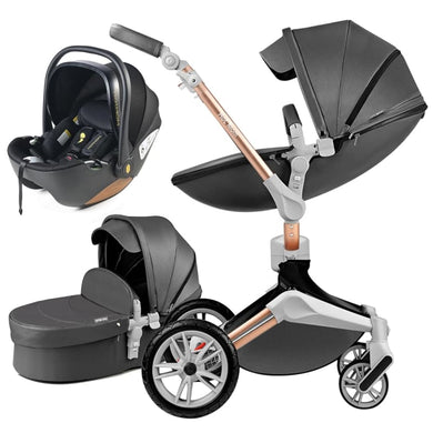 Hot Mom - Cruz F023 - 3 in 1 Baby Stroller - Dark Grey - Baby Stroller