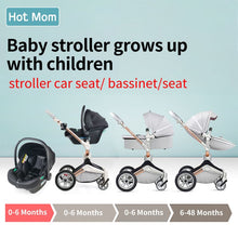 Charger l&#39;image dans la galerie, Hot Mom - Cruz F023 - 3 in 1 Baby Stroller - Grey - Light grey with car seat / International - Baby Stroller