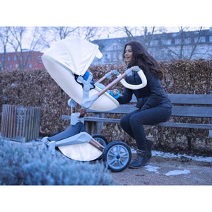 Hot Mom - Cruz F023 - 3 in 1 Baby Stroller - White - White with car seat / International - Baby Stroller