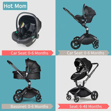 Carregar imagem no visualizador da galeria, Hot Mom - Elegance F022 - 3 in 1 Baby Stroller - Brown - Brown with car seat / Germany - Baby Stroller