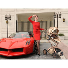 Laden Sie das Bild in den Galerie-Viewer, hot mom - elegance f022 - 3 in 1 baby stroller - brown