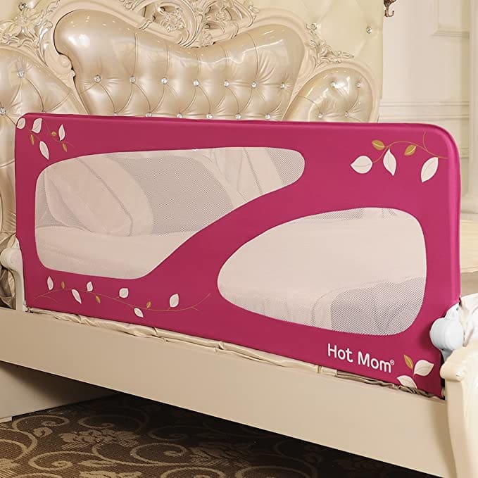 hot mom safety bed guard rail pink / eu