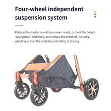 Carregar imagem no visualizador da galeria, Luxury High Landscape Reclining Foldable 3 in 1 Baby Stroller