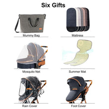 Carregar imagem no visualizador da galeria, Luxury High Landscape Reclining Foldable 3 in 1 Baby Stroller