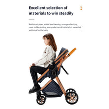 Carregar imagem no visualizador da galeria, Luxury High Landscape Reclining Foldable 3 in 1 Baby Stroller