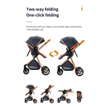 Carregar imagem no visualizador da galeria, Luxury High Landscape Reclining Foldable 3 in 1 Baby Stroller