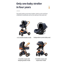 Carregar imagem no visualizador da galeria, Luxury High Landscape Reclining Foldable 3 in 1 Baby Stroller