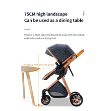 Carregar imagem no visualizador da galeria, Luxury High Landscape Reclining Foldable 3 in 1 Baby Stroller