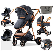 Carregar imagem no visualizador da galeria, Luxury High Landscape Reclining Foldable 3 in 1 Baby Stroller