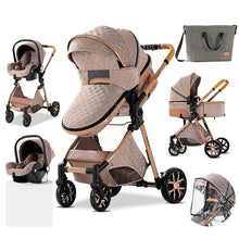 Carregar imagem no visualizador da galeria, Luxury High Landscape Reclining Foldable 3 in 1 Baby Stroller