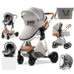 Luxury High Landscape Reclining Foldable 3 in 1 Baby Stroller