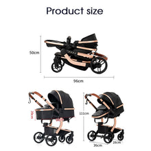 Cargar imagen en el visor de la galería, Timeless - 3 in 1 PU Leather Baby Stroller